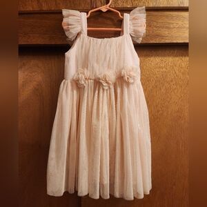 Popatu tulle flutter sleeve dress